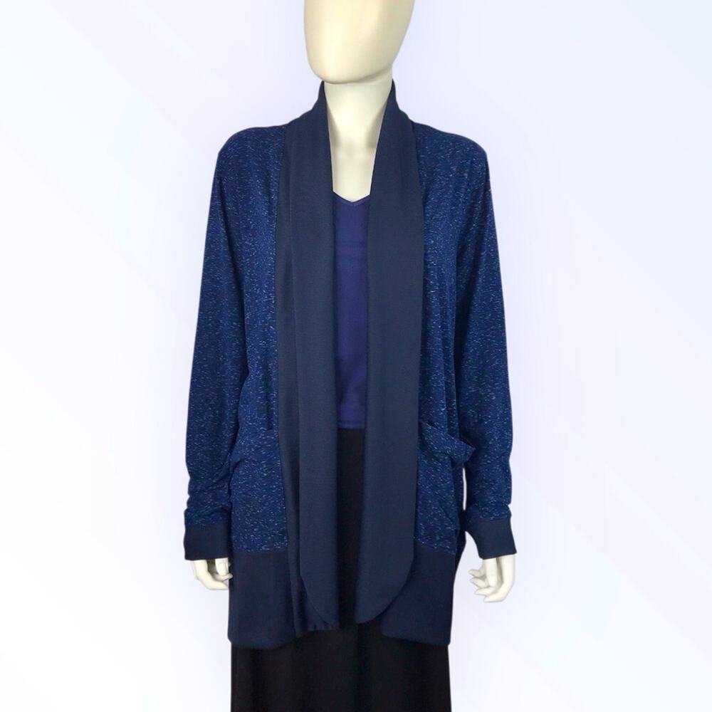 Balance NWT Navy Blue Athletic Jacket After Yoga Open Front Leisure